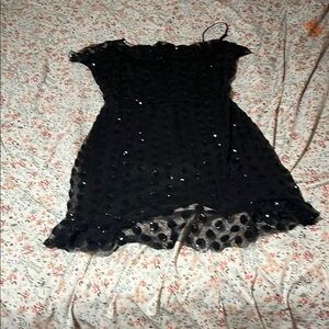 Three Hearts Black Ruffled Off-the-Shoulder Babydoll Dress
